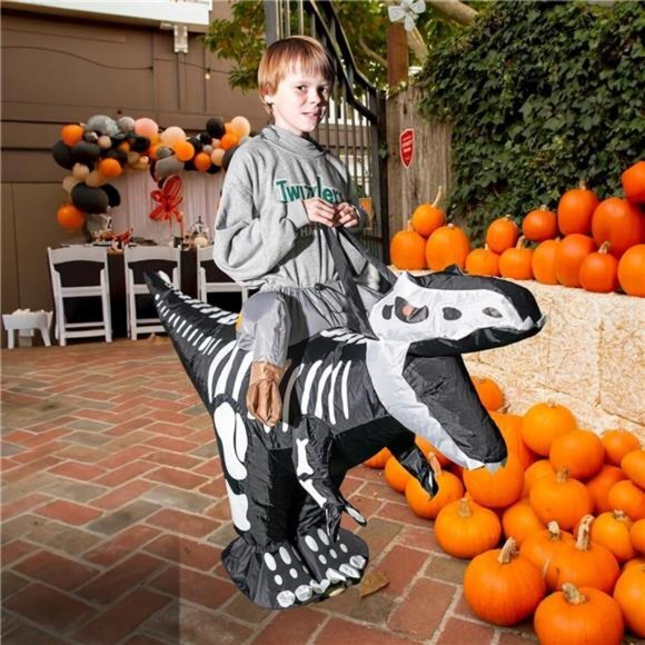 Halloween Inflatable Dinosaur Costume Blow Up Dinosaur Cosplay Cosplay Party - Picture 3 of 6